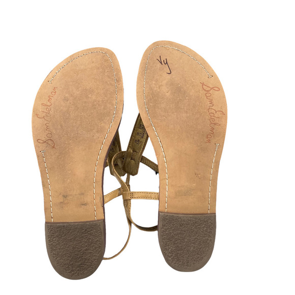 Sam Edelman Gold Tan “Gigi” Women’s Flip Flops T-Strap Sandals Shoes Sz 5.5 M - Picture 8 of 8